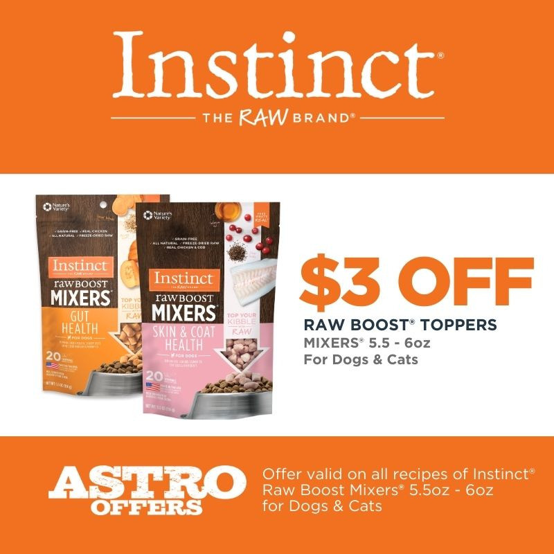 Instinct $3 off Raw Boost Mixers