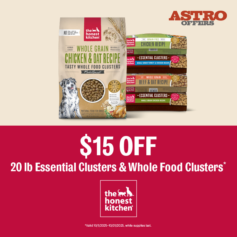 Honest Kitchen Clusters up to $15 OFF