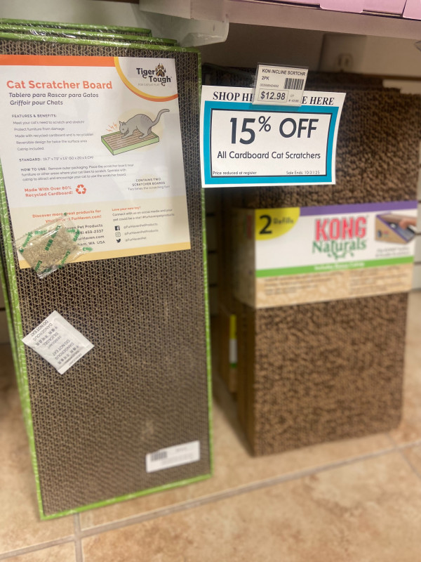 15% Off Cardboard Scratchers