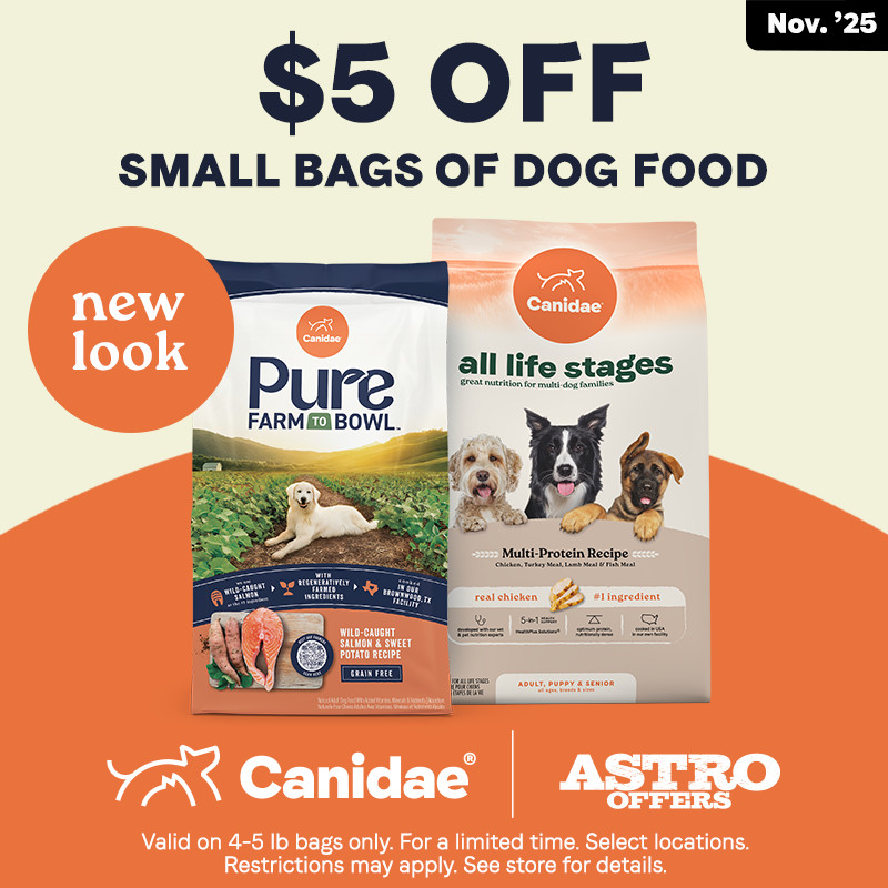 Canidae up to $5 off (not valid anniversary week)