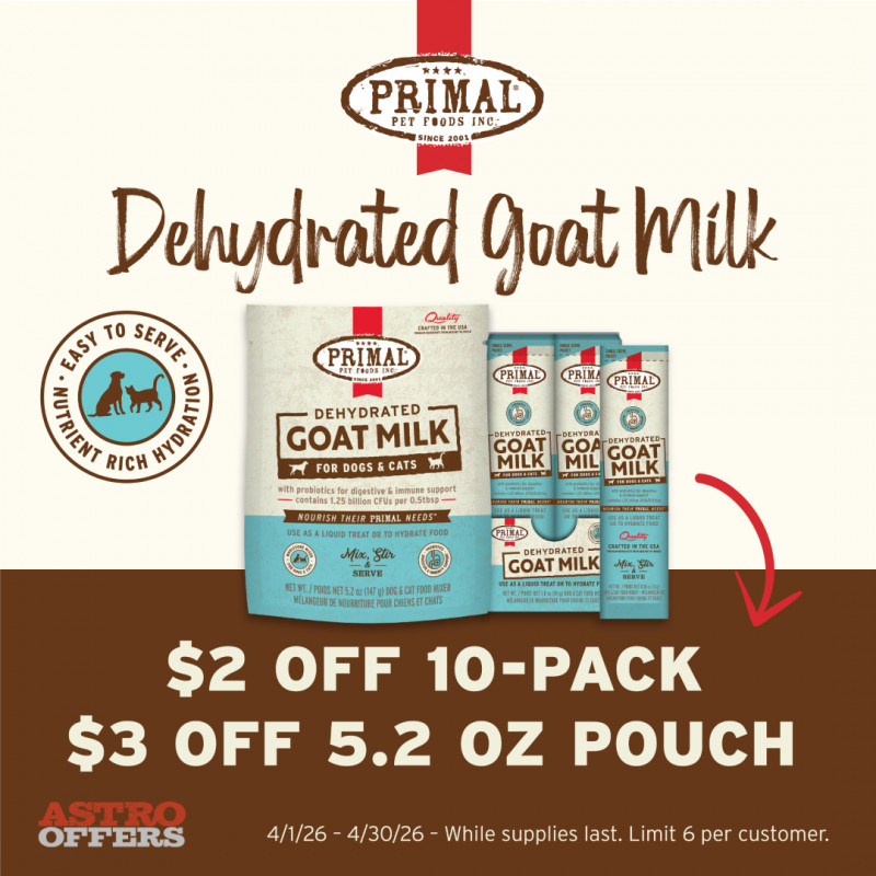Primal $3 off Freeze Dried Goat Milk