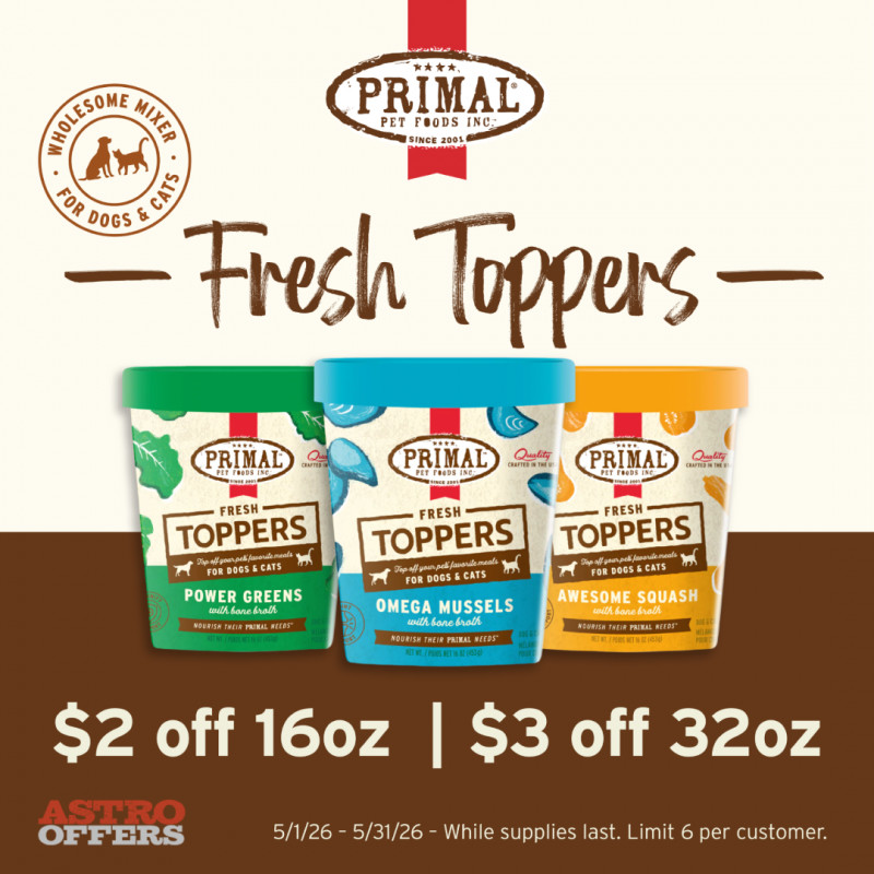 Primal Fresh Toppers up to $3 OFF