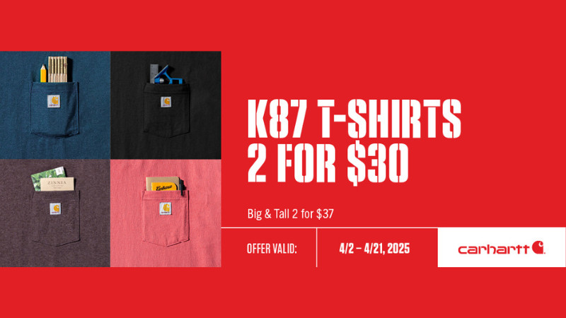 Carhartt K87 T-Shirts 2 for $30