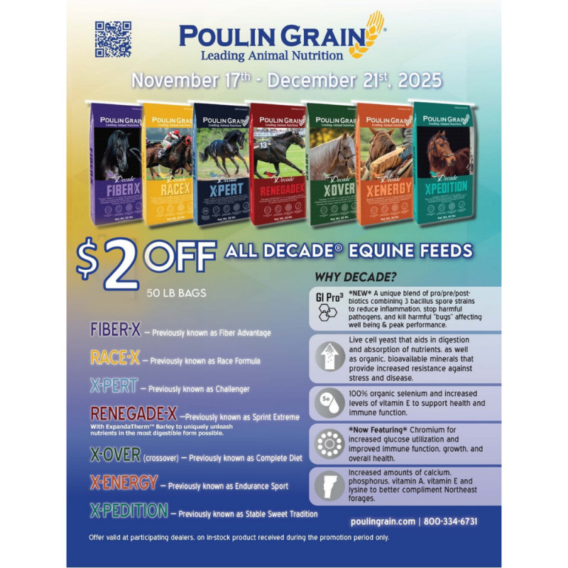 $2 Off All Decade Equine Feeds