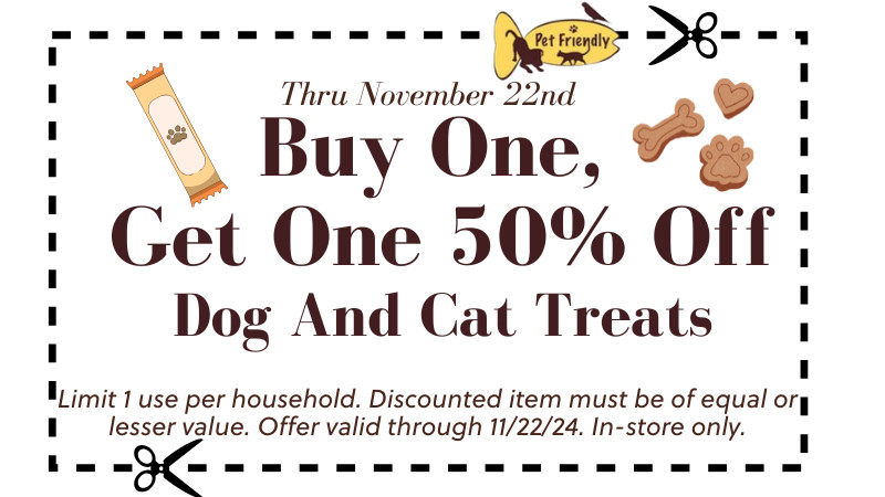 Buy One, Get One 50% Off Dog And Cat Treats