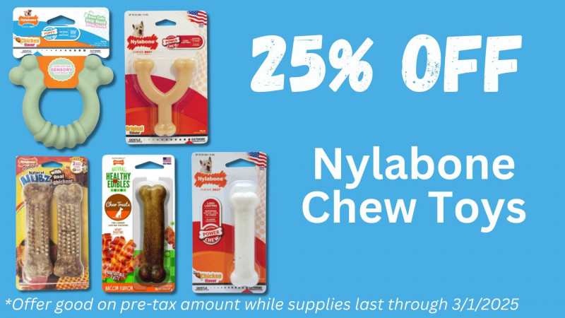 25% OFF Nylabone Chew Toys