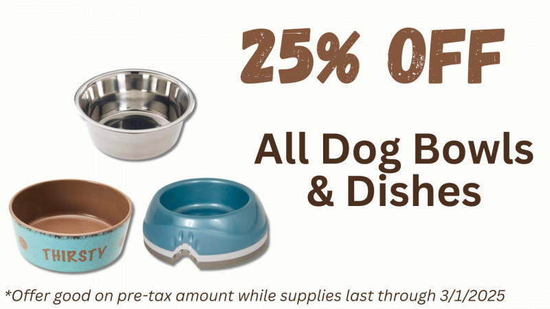 25% OFF All Dog Bowls & Dishes