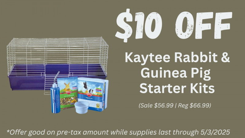 $10 OFF Kaytee Rabbit & Guinea Pig Starter Kits