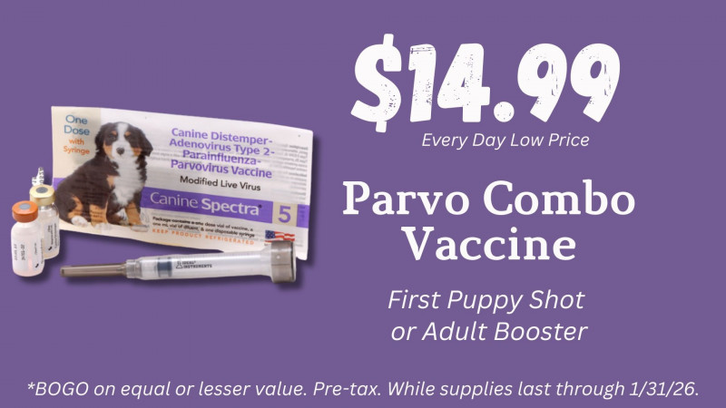 Parvo Combo Vaccine ONLY $14.99 each