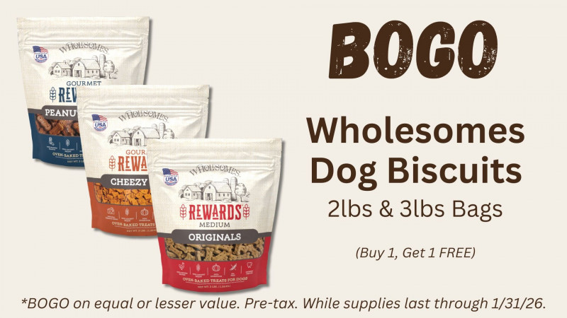BOGO Wholesomes Dog Biscuits (2lbs & 3lbs Bags)
