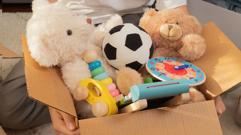 Donating a toy to a shelter month