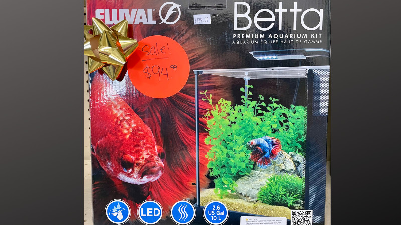 Fluval Betta Premium Aquarium Kit (2.6 US Gal) Now $94.99