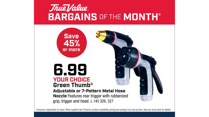Your Choice- Green Thumb® Adjustable or 7-Pattern Metal Hose Nozzle $6.99