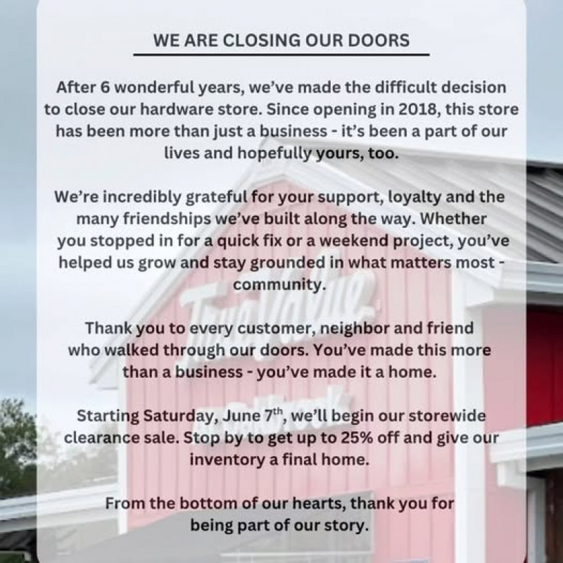 Going Out Of Business Sale