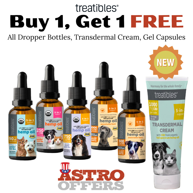 BOGO FREE on All Treatibles Dropper Bottles, Transdermal Cream and Gel Capsules