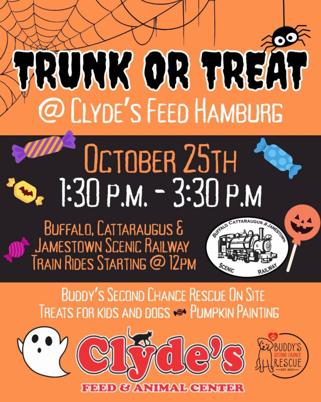🎃👻 Trunk or Treat at Clyde’s Feed Hamburg! 👻🎃