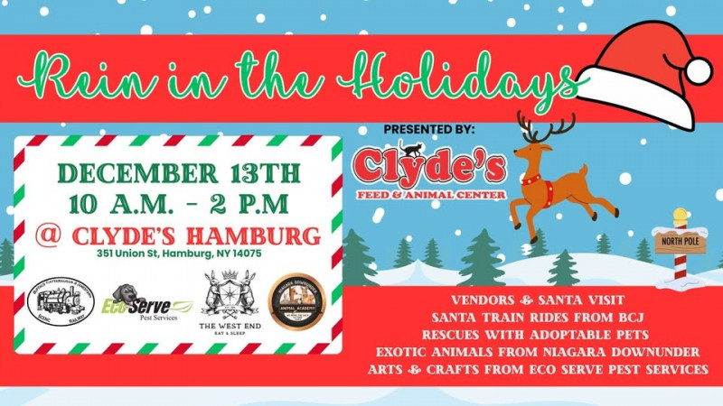 🎄🎅 Rein in the Holidays at Clyde’s Hamburg! 🦌🎁