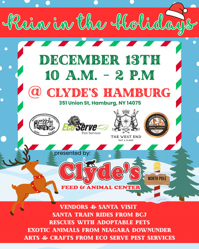 🎄🎅 Rein in the Holidays at Clyde’s Hamburg! 🦌🎁