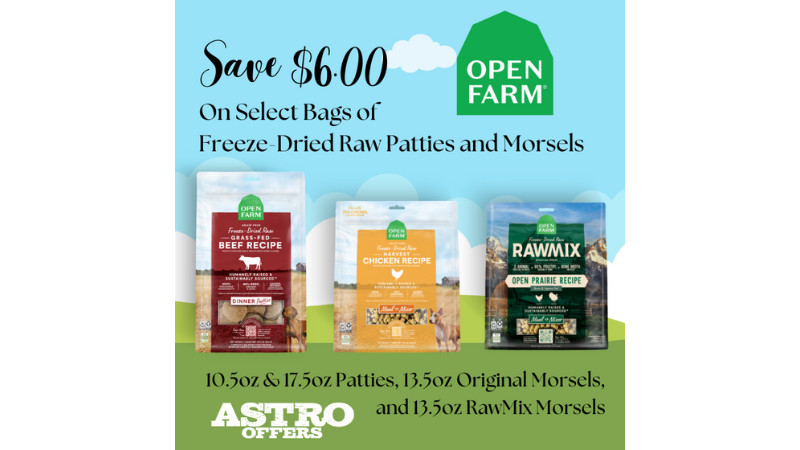 Open Farm | Save $6 on Select Bags of Freeze-Dried Raw Patties and Morsels-Complete & Balanced Meal 