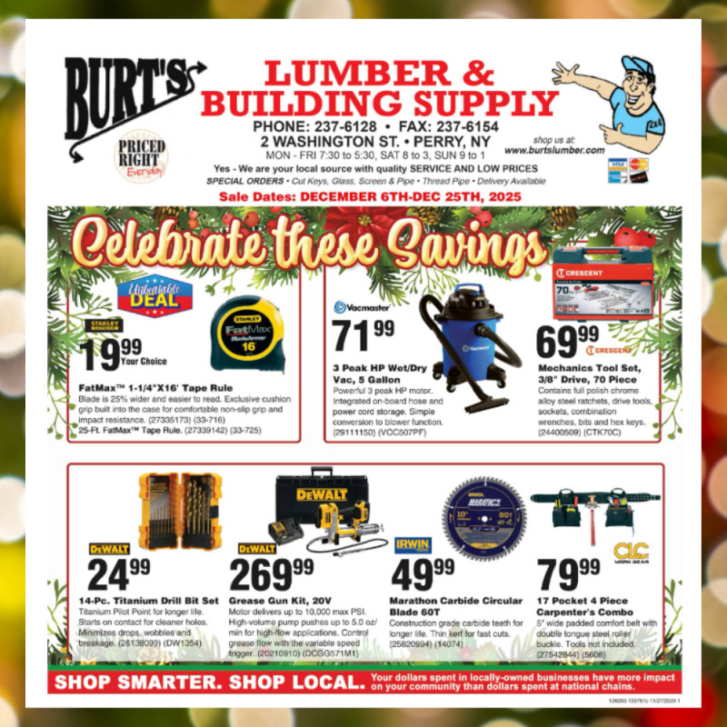 Burt's Holiday Bonanza!