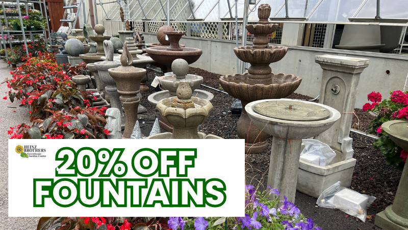 20% off Fountains