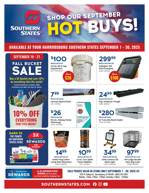 Harrodsburg September Hot Buys!