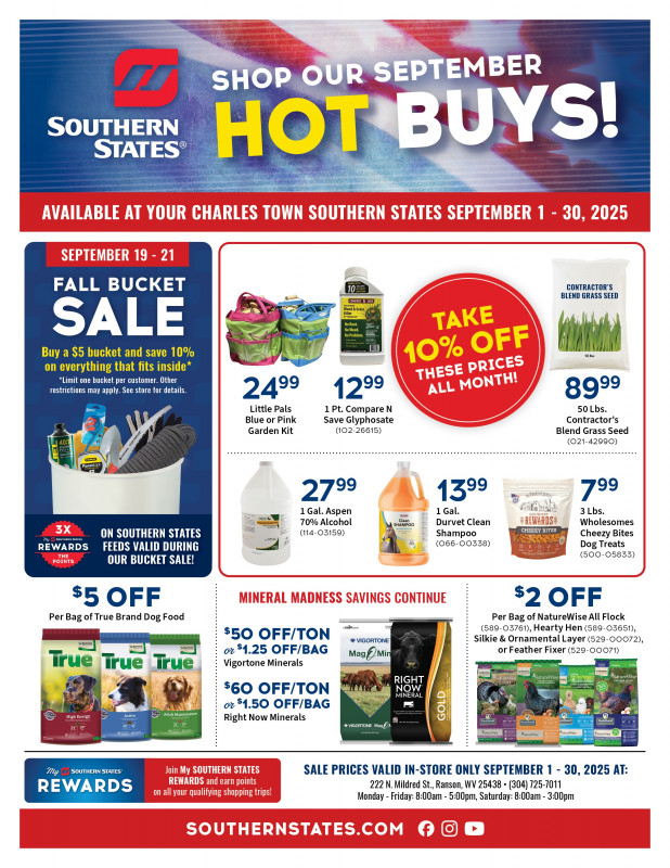 Charles Town September Hot Buys!