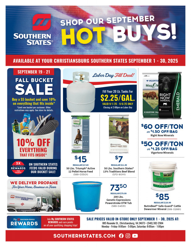 Christiansburg September Hot Buys!
