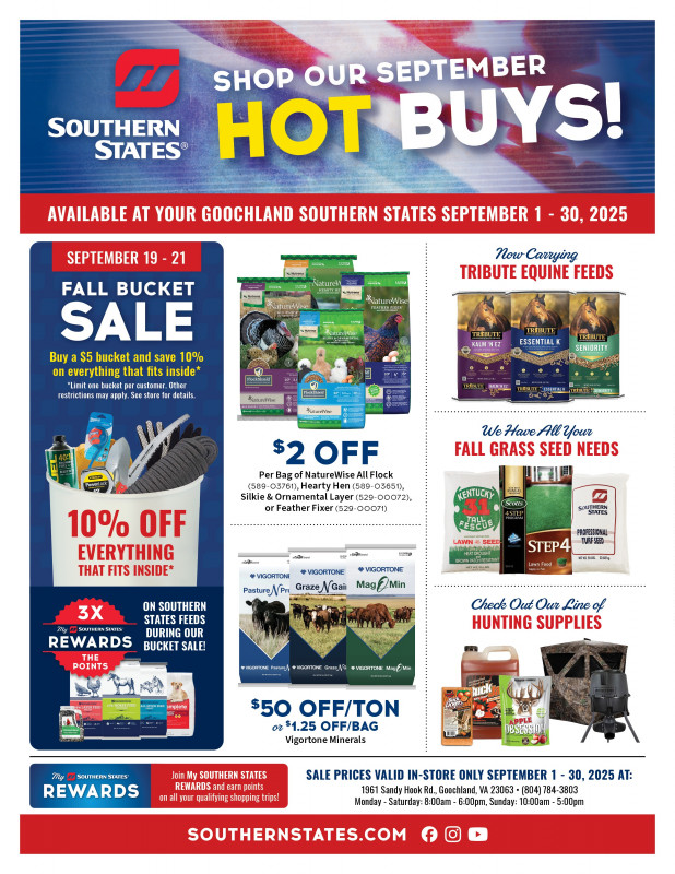 Goochland September Hot Buys!