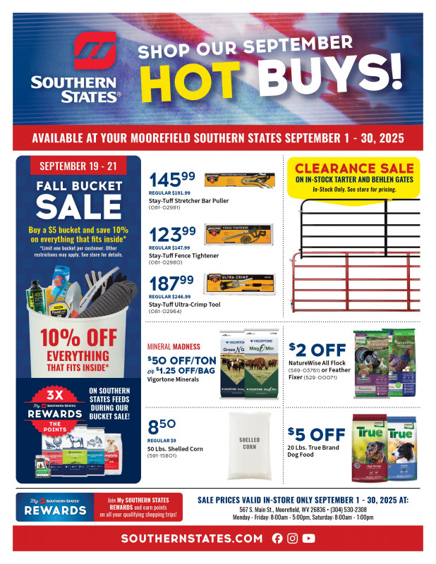 Moorefield September Hot Buys!