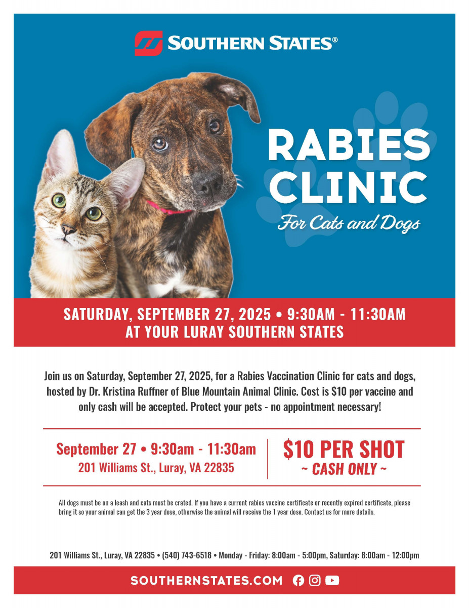 Rabies Clinic at Southern States Luray