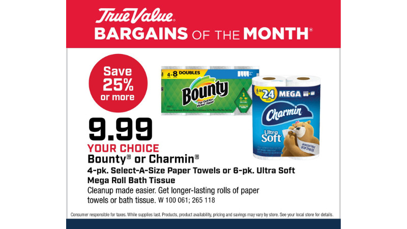 Your Choice Bounty® or Charmin® $9.99