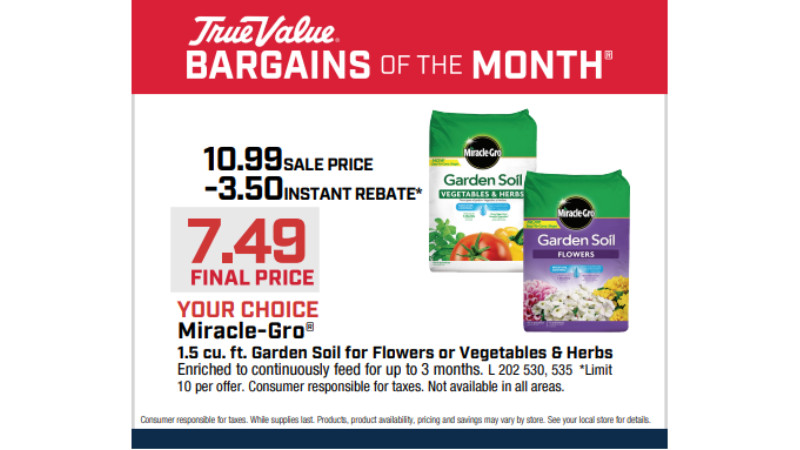 Your Choice- Miracle-Gro® 1.5 cu. ft. Garden Soil for Flowers or Vegetables & Herbs $7.49