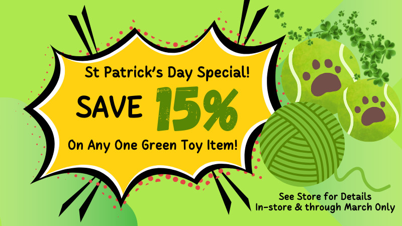 Saint Patrick’s Day Special – 15% Off Any Green Toy