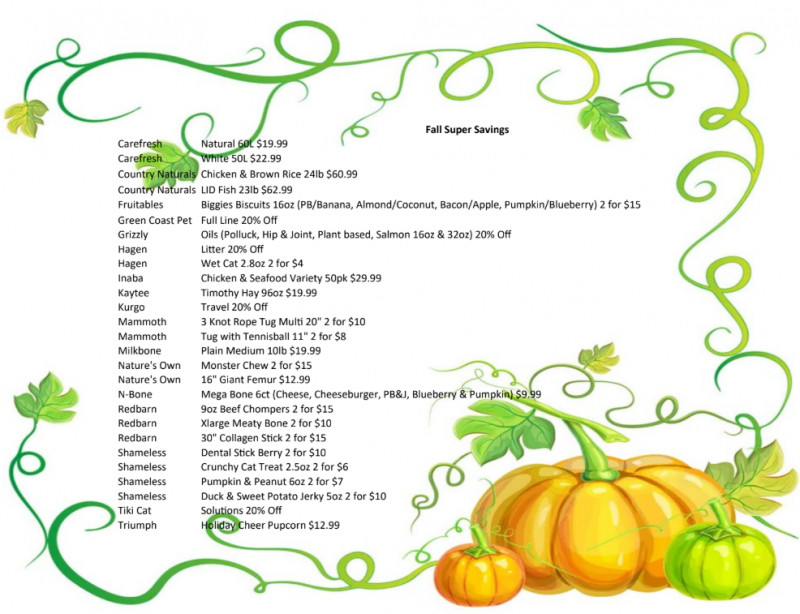 Fall Super Savings!
