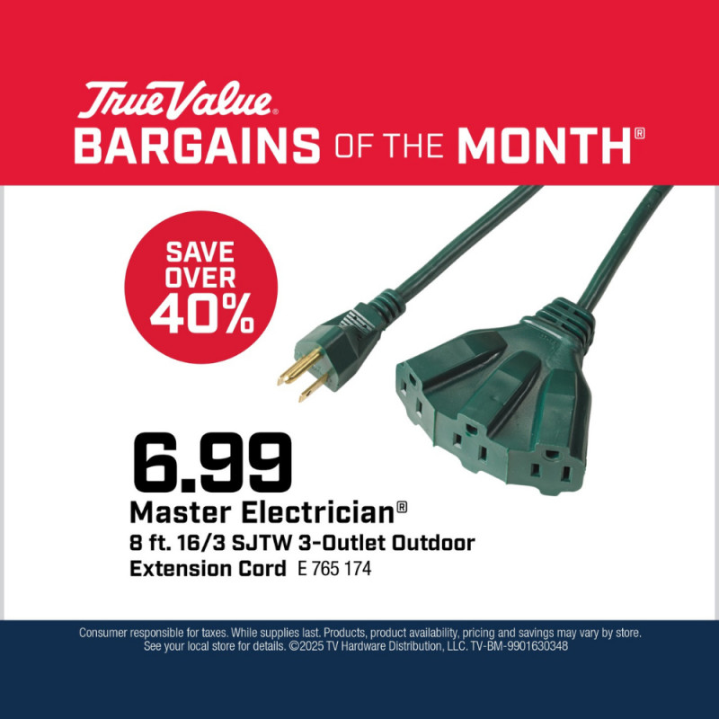 Master Electrician® 3-Outlet Outdoor Extension Cord $6.99
