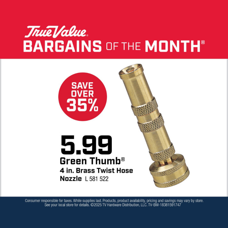 Green Thumb® 4 in. Brass Twist Hose Nozzle $5.99