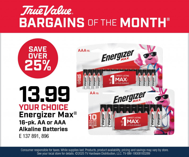 Your Choice Energizer Max® Alkaline Batteries $13.99
