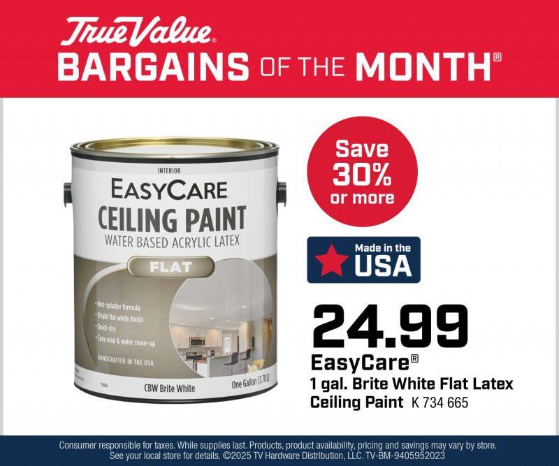 EasyCare® 1 gal. Brite White Flat Latex Ceiling Paint $24.99