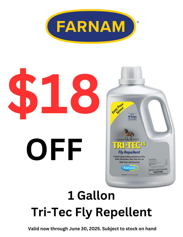 $18 OFF TRI TEC Fly Repellent 1 Gallon