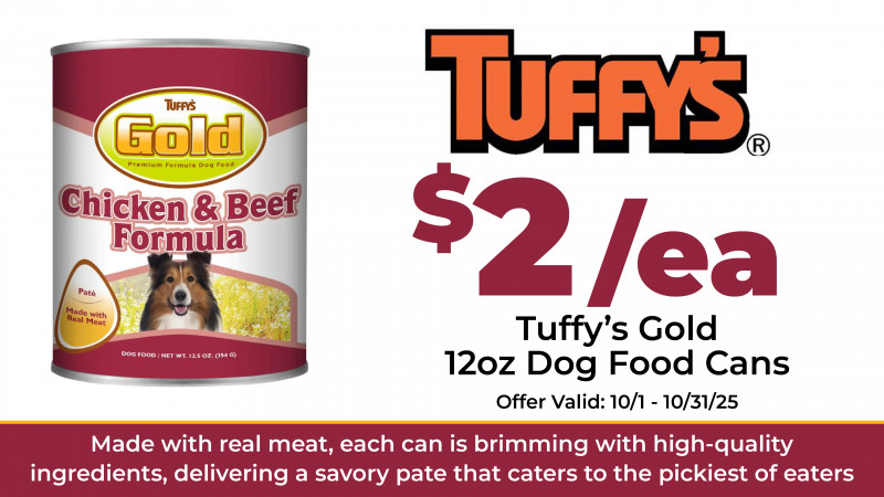 $2/ea on Tuffy's Gold 12oz Dog Food Cans
