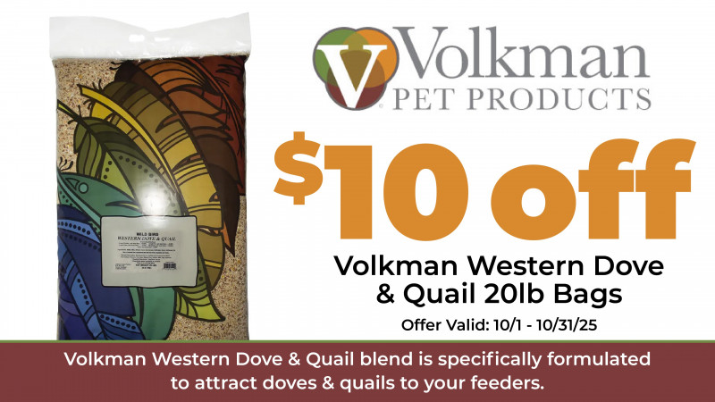 $10 off Volkman Western Dove & Quail 20lb