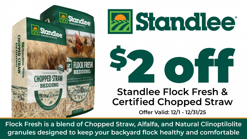 $2 off Standlee Flock Fresh & Certified Chopped Straw