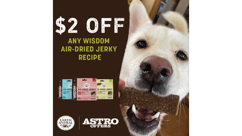 Earth Animal | $2.00 OFF Wisdom Air-Dried Jerky