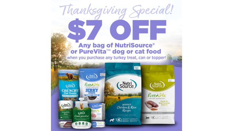 NutriSource & PureVita | $7.00 OFF Kibble with Qualifying Purchase!