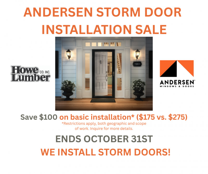 Save $100 on Andersen Storm Door Installation
