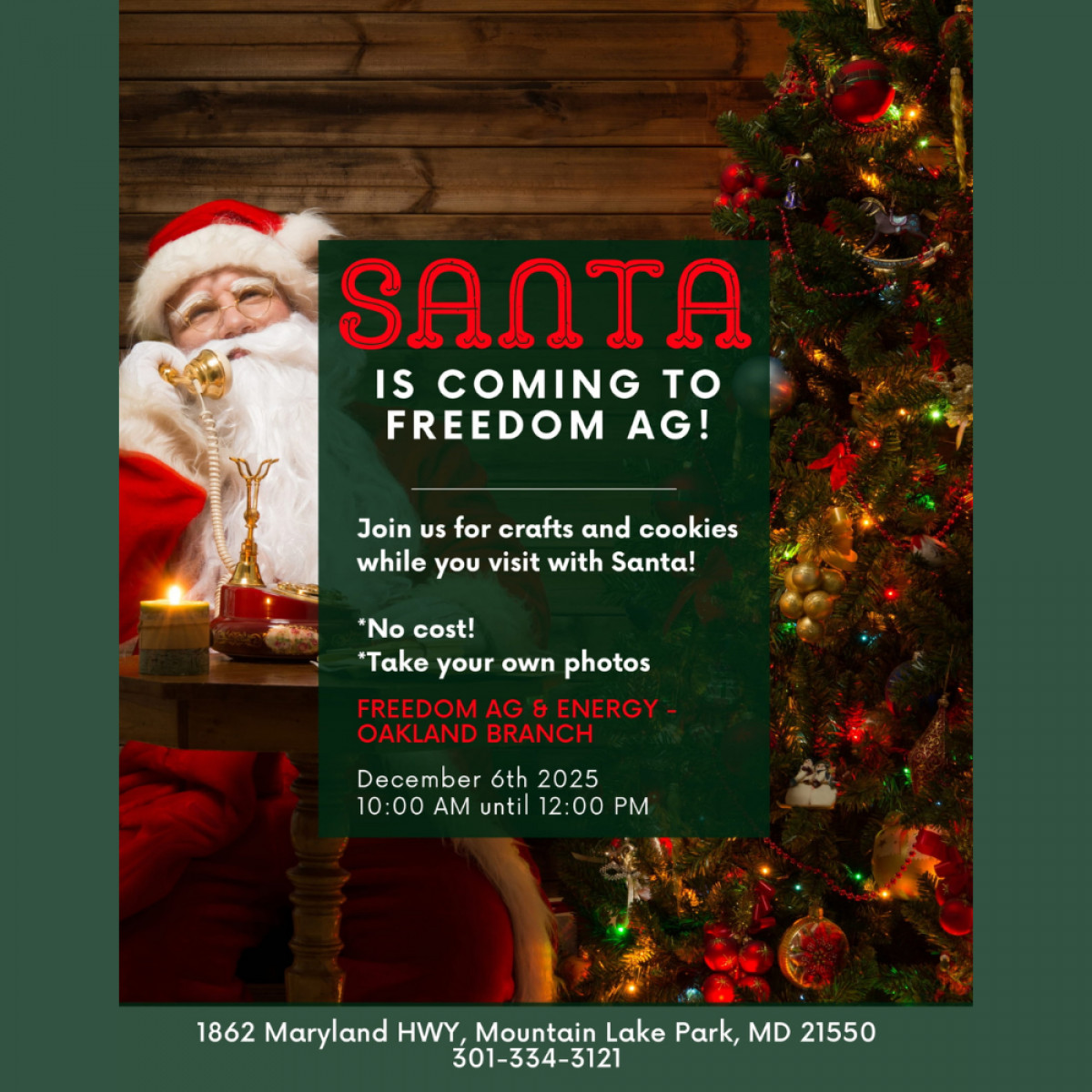 Santa Is Coming To Freedom Ag - Oakland!