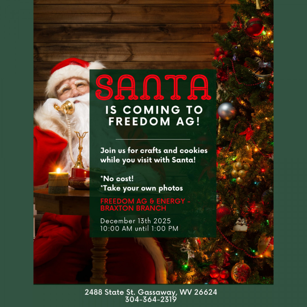 Santa Is Coming To Freedom Ag - Braxton!