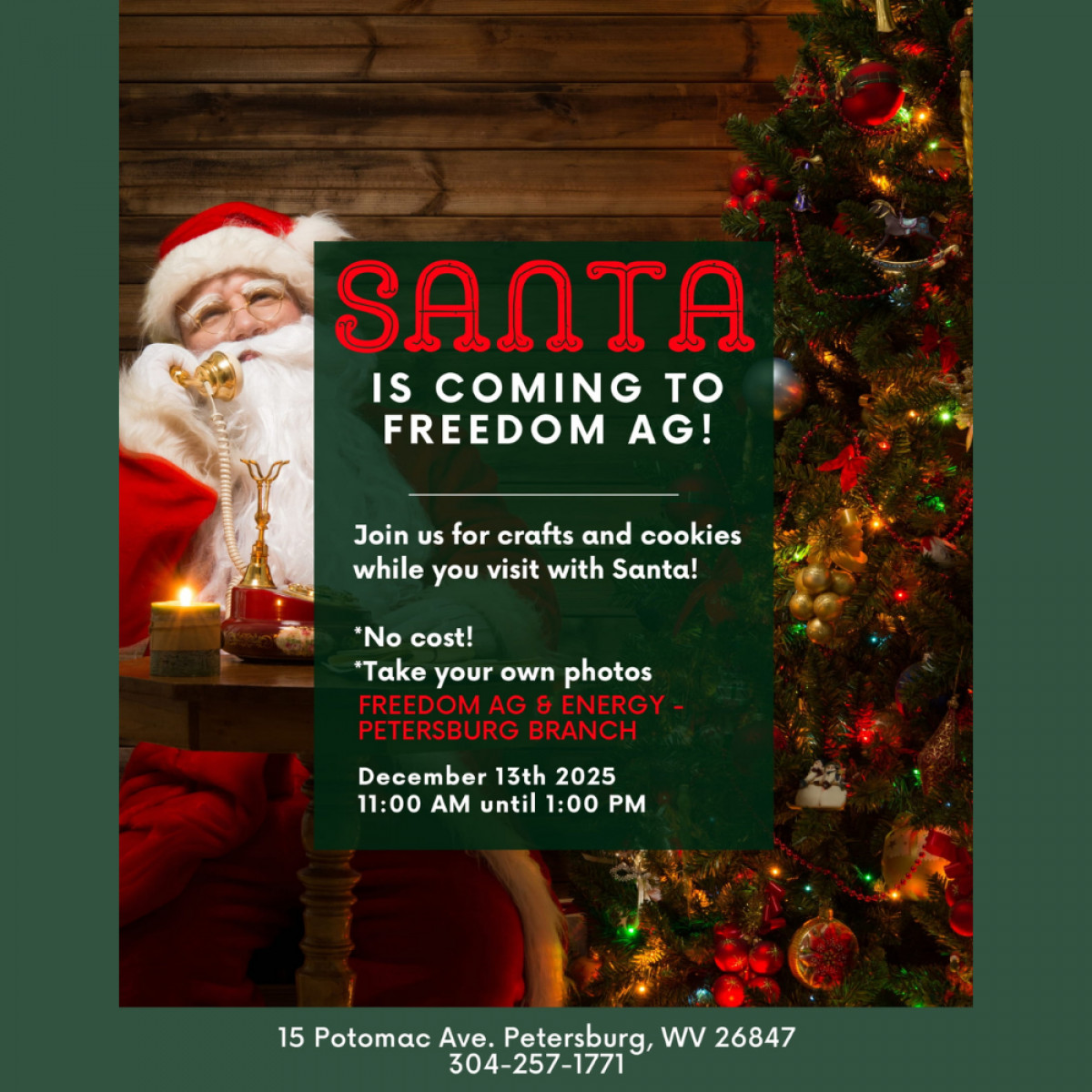 Santa Is Coming To Freedom Ag - Petersburg!