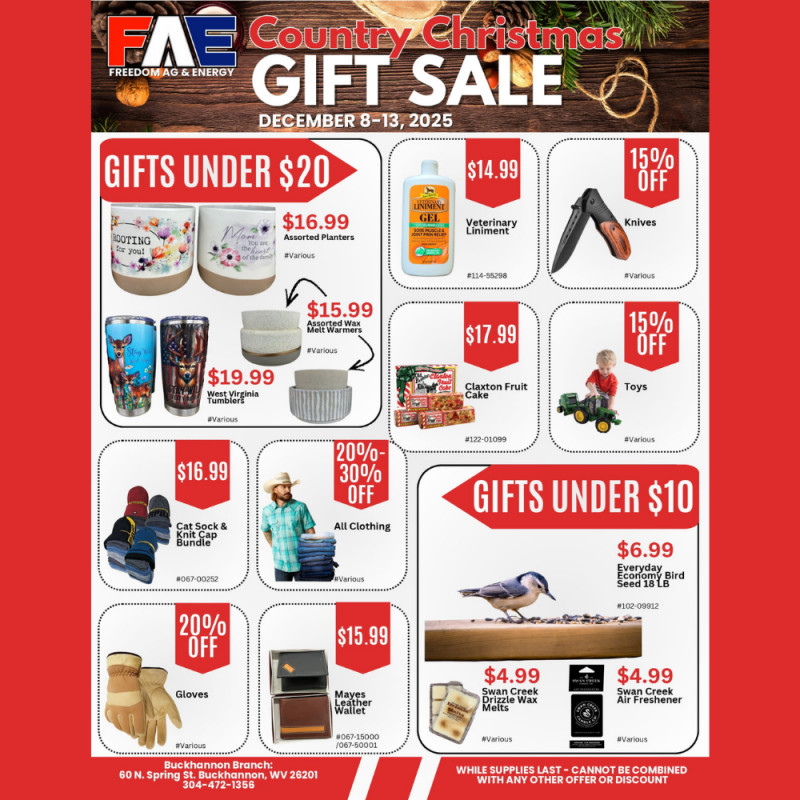 Country Christmas Gift Sale - Buckhannon